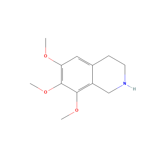 6,7,8-trimethoxy-1,2,3,4-tetrahydroisoquinoline (CAS: 642-30-8) - Chemical Structure and Molecular Formula 