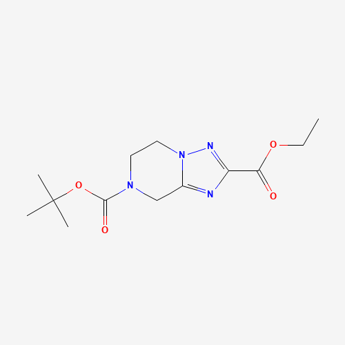 7-O-tert-butyl 2-O-ethyl 6,8-dihydro-5H-[1,2,4]triazolo[1,5-a]pyrazine-2,7-dicarboxylate (CAS: 265643-94-5) - Chemical Structure and Molecular Formula 