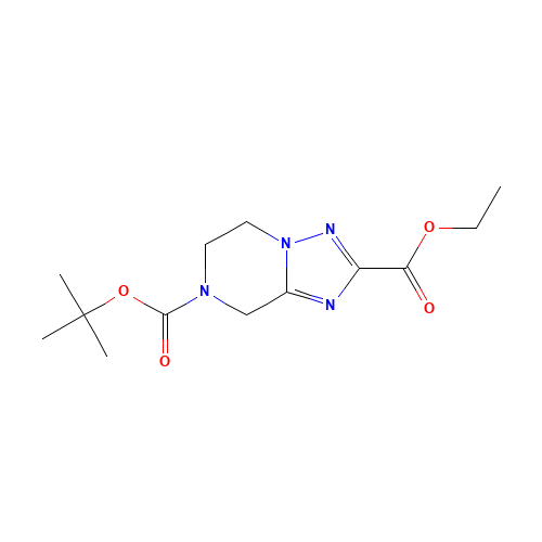 7-O-tert-butyl 2-O-ethyl 6,8-dihydro-5H-[1,2,4]triazolo[1,5-a]pyrazine-2,7-dicarboxylate (CAS: 265643-94-5) - Chemical Structure and Molecular Formula 