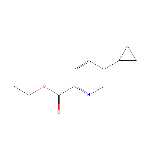 ethyl 5-cyclopropylpyridine-2-carboxylate (CAS: 1310948-09-4) - Chemical Structure and Molecular Formula 