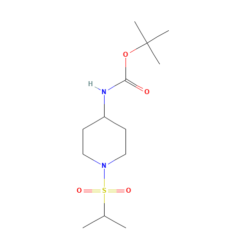 tert-butyl N-(1-propan-2-ylsulfonylpiperidin-4-yl)carbamate (CAS: 483366-18-3) - Chemical Structure and Molecular Formula 