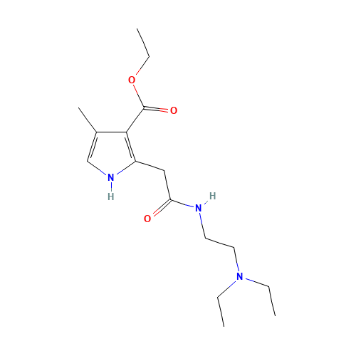 ethyl 2-[2-[2-(diethylamino)ethylamino]-2-oxoethyl]-4-methyl-1H-pyrrole-3-carboxylate (CAS: 945381-58-8) - Chemical Structure and Molecular Formula 