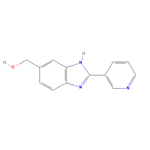 (2-pyridin-3-yl-3H-benzimidazol-5-yl)methanol (CAS: 864274-66-8) - Chemical Structure and Molecular Formula 