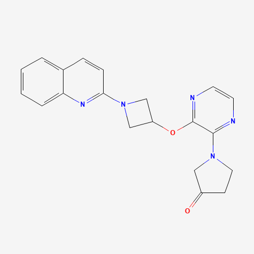 1-[3-(1-quinolin-2-ylazetidin-3-yl)oxypyrazin-2-yl]pyrrolidin-3-one (CAS: 1350607-83-8) - Chemical Structure and Molecular Formula 