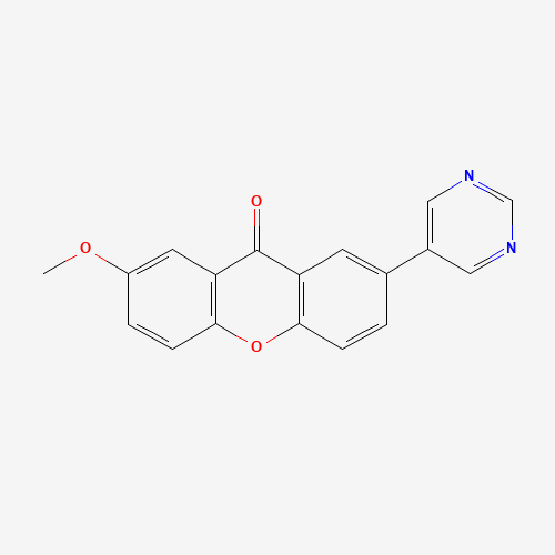 2-methoxy-7-pyrimidin-5-ylxanthen-9-one (CAS: 1215869-31-0) - Chemical Structure and Molecular Formula 