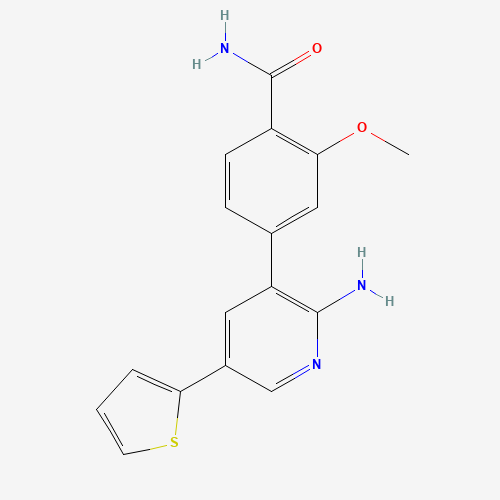 4-(2-amino-5-thiophen-2-ylpyridin-3-yl)-2-methoxybenzamide (CAS: 1364268-90-5) - Related Chemical Product