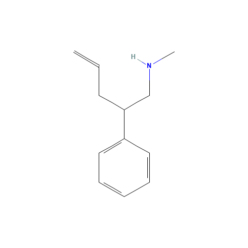 N-methyl-2-phenylpent-4-en-1-amine (CAS: 169466-57-3) - Chemical Structure and Molecular Formula 