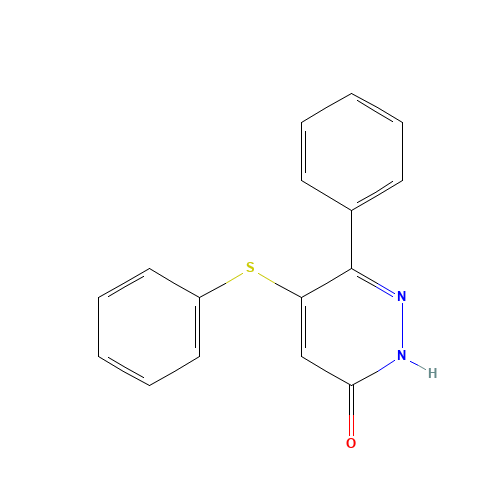 3-phenyl-4-phenylsulfanyl-1H-pyridazin-6-one (CAS: 499783-15-2) - Chemical Structure and Molecular Formula 