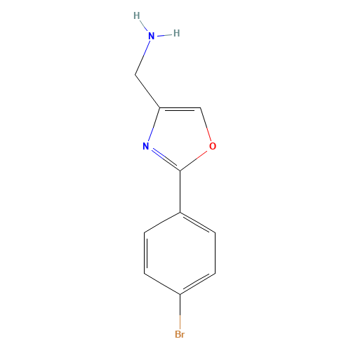 [2-(4-bromophenyl)-1,3-oxazol-4-yl]methanamine (CAS: 724412-56-0) - Chemical Structure and Molecular Formula 