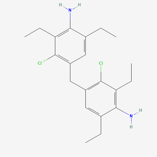 4-[(4-amino-2-chloro-3,5-diethylphenyl)methyl]-3-chloro-2,6-diethylaniline (CAS: 106246-33-7) - Chemical Structure and Molecular Formula 