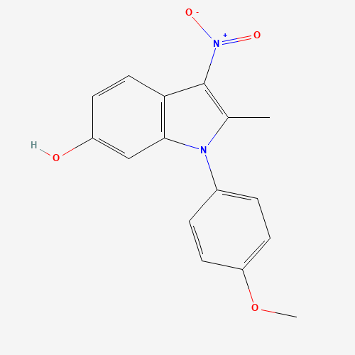 1-(4-methoxyphenyl)-2-methyl-3-nitroindol-6-ol (CAS: 147591-46-6) - Chemical Structure and Molecular Formula 