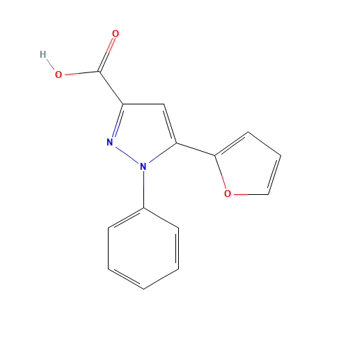 5-(furan-2-yl)-1-phenylpyrazole-3-carboxylic acid (CAS: 100537-55-1) - Related Chemical Product