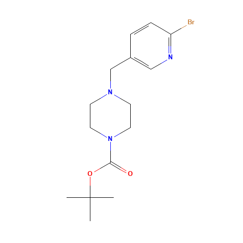 tert-butyl 4-[(6-bromopyridin-3-yl)methyl]piperazine-1-carboxylate (CAS: 1160923-86-3) - Chemical Structure and Molecular Formula 