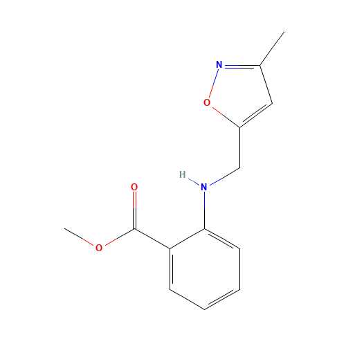 methyl 2-[(3-methyl-1,2-oxazol-5-yl)methylamino]benzoate (CAS: 1035271-05-6) - Chemical Structure and Molecular Formula 