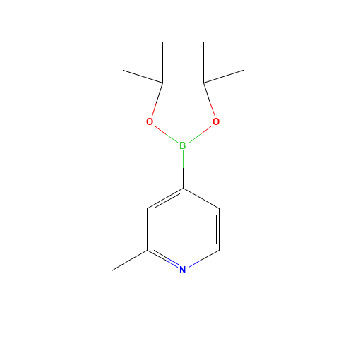 2-ethyl-4-(4,4,5,5-tetramethyl-1,3,2-dioxaborolan-2-yl)pyridine (CAS: 741709-60-4) - Chemical Structure and Molecular Formula 