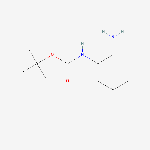 tert-butyl N-(1-amino-4-methylpentan-2-yl)carbamate (CAS: 1186663-67-1) - Chemical Structure and Molecular Formula 