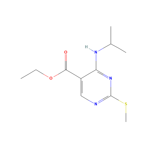 ethyl 2-methylsulfanyl-4-(propan-2-ylamino)pyrimidine-5-carboxylate (CAS: 25693-79-2) - Related Chemical Product