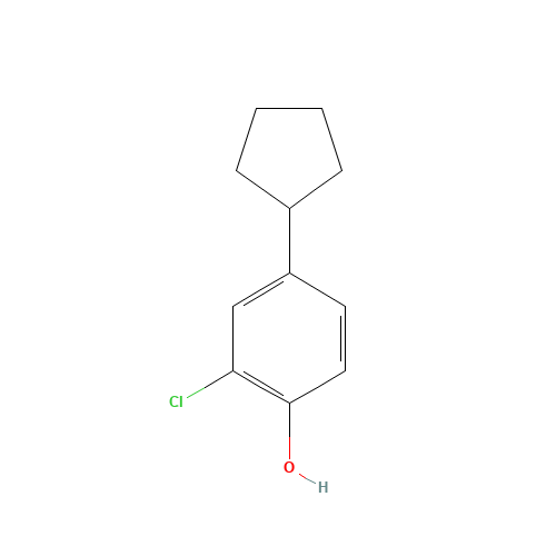2-chloro-4-cyclopentylphenol (CAS: 13081-30-6) - Chemical Structure and Molecular Formula 