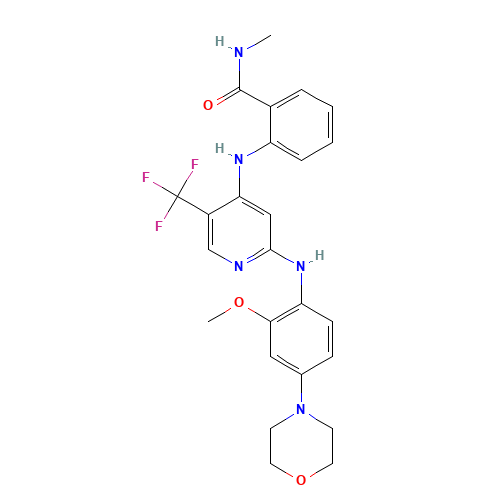 2-[[2-(2-methoxy-4-morpholin-4-ylanilino)-5-(trifluoromethyl)pyridin-4-yl]amino]-N-methylbenzamide (CAS: 1061353-68-1) - Chemical Structure and Molecular Formula 