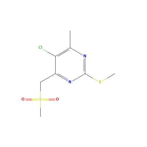 5-chloro-4-methyl-2-methylsulfanyl-6-(methylsulfonylmethyl)pyrimidine (CAS: 1374134-65-2) - Chemical Structure and Molecular Formula 