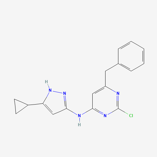 6-benzyl-2-chloro-N-(5-cyclopropyl-1H-pyrazol-3-yl)pyrimidin-4-amine (CAS: 927679-38-7) - Related Chemical Product