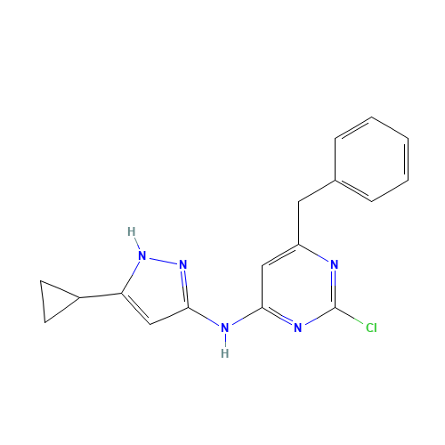 6-benzyl-2-chloro-N-(5-cyclopropyl-1H-pyrazol-3-yl)pyrimidin-4-amine (CAS: 927679-38-7) - Related Chemical Product