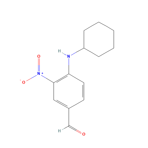 4-(cyclohexylamino)-3-nitrobenzaldehyde (CAS: 509094-03-5) - Chemical Structure and Molecular Formula 