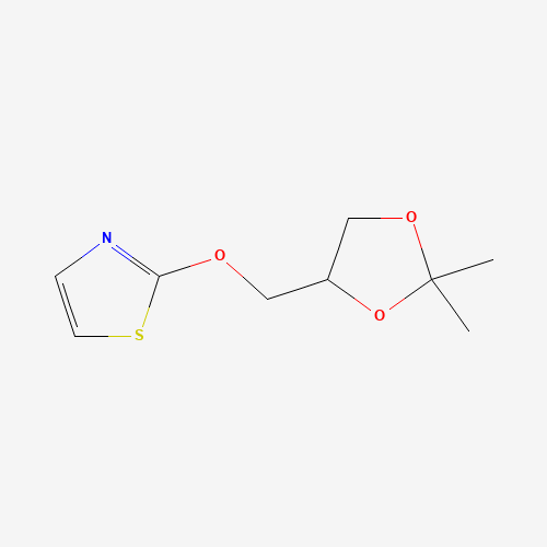 2-[(2,2-dimethyl-1,3-dioxolan-4-yl)methoxy]-1,3-thiazole (CAS: 39832-49-0) - Chemical Structure and Molecular Formula 