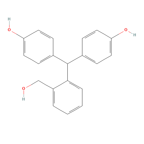4-[[2-(hydroxymethyl)phenyl]-(4-hydroxyphenyl)methyl]phenol (CAS: 81-92-5) - Chemical Structure and Molecular Formula 