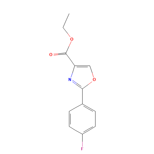 ethyl 2-(4-fluorophenyl)-1,3-oxazole-4-carboxylate (CAS: 132089-42-0) - Chemical Structure and Molecular Formula 
