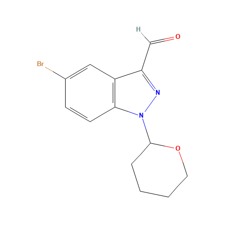 5-bromo-1-(oxan-2-yl)indazole-3-carbaldehyde (CAS: 1326714-85-5) - Chemical Structure and Molecular Formula 