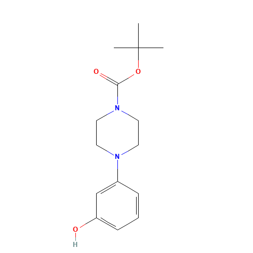 tert-butyl 4-(3-hydroxyphenyl)piperazine-1-carboxylate (CAS: 198627-86-0) - Chemical Structure and Molecular Formula 