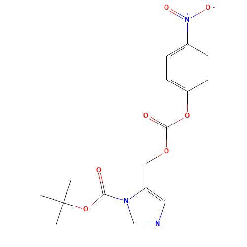 tert-butyl 5-[(4-nitrophenoxy)carbonyloxymethyl]imidazole-1-carboxylate (CAS: 1401248-97-2) - Chemical Structure and Molecular Formula 