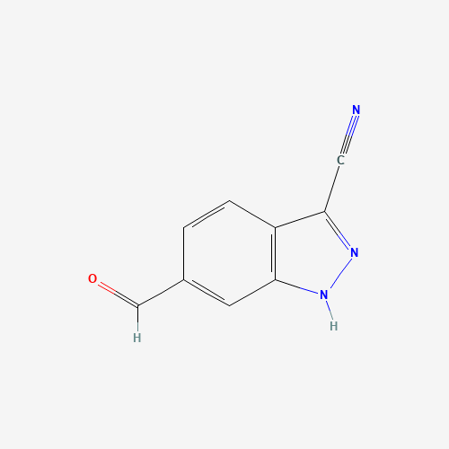 6-formyl-1H-indazole-3-carbonitrile (CAS: 1247002-69-2) - Chemical Structure and Molecular Formula 