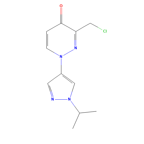 3-(chloromethyl)-1-(1-propan-2-ylpyrazol-4-yl)pyridazin-4-one (CAS: 1314389-49-5) - Chemical Structure and Molecular Formula 