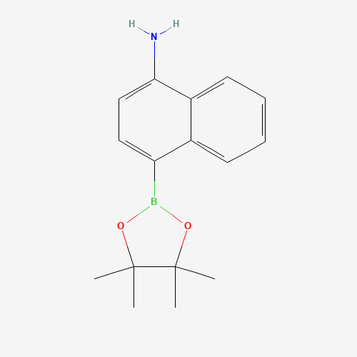 4-(4,4,5,5-tetramethyl-1,3,2-dioxaborolan-2-yl)naphthalen-1-amine (CAS: 1218790-22-7) - Chemical Structure and Molecular Formula 