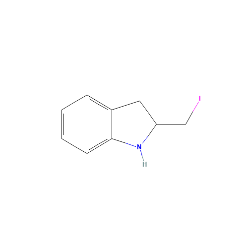 2-(iodomethyl)-2,3-dihydro-1H-indole (CAS: 150535-13-0) - Chemical Structure and Molecular Formula 