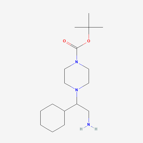 tert-butyl 4-(2-amino-1-cyclohexylethyl)piperazine-1-carboxylate (CAS: 444893-46-3) - Chemical Structure and Molecular Formula 