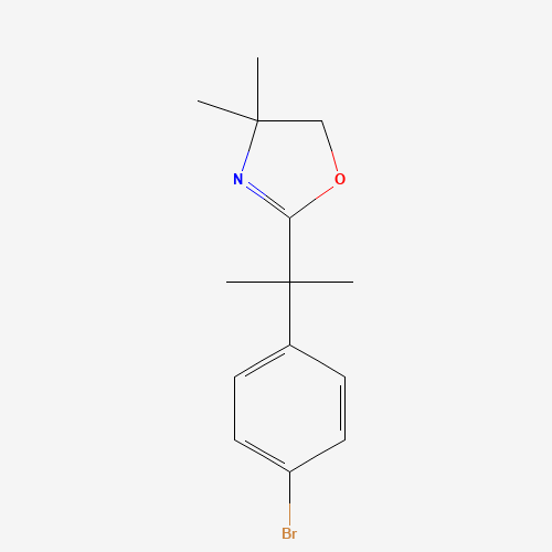 2-[2-(4-bromophenyl)propan-2-yl]-4,4-dimethyl-5H-1,3-oxazole (CAS: 192775-97-6) - Chemical Structure and Molecular Formula 
