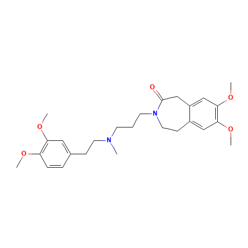 3-[3-[2-(3,4-dimethoxyphenyl)ethyl-methylamino]propyl]-7,8-dimethoxy-2,5-dihydro-1H-3-benzazepin-4-one (CAS: 85175-67-3) - Chemical Structure and Molecular Formula 
