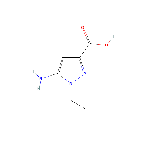 5-amino-1-ethylpyrazole-3-carboxylic acid (CAS: 1224888-18-9) - Chemical Structure and Molecular Formula 