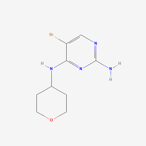 5-bromo-4-N-(oxan-4-yl)pyrimidine-2,4-diamine (CAS: 1169698-56-9) - Chemical Structure and Molecular Formula 