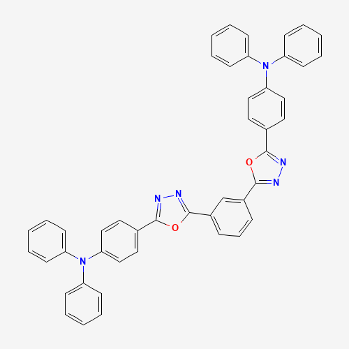 N,N-diphenyl-4-[5-[3-[5-[4-(N-phenylanilino)phenyl]-1,3,4-oxadiazol-2-yl]phenyl]-1,3,4-oxadiazol-2-yl]aniline (CAS: 184101-39-1) - Chemical Structure and Molecular Formula 