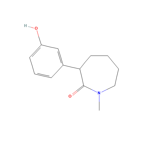 3-(3-hydroxyphenyl)-1-methylazepan-2-one (CAS: 71592-44-4) - Chemical Structure and Molecular Formula 