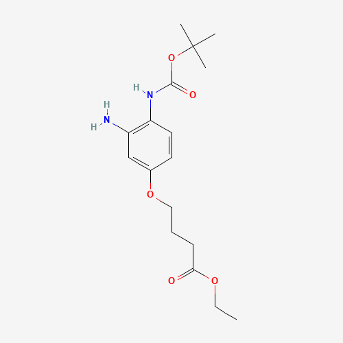 ethyl 4-[3-amino-4-[(2-methylpropan-2-yl)oxycarbonylamino]phenoxy]butanoate (CAS: 808743-81-9) - Related Chemical Product