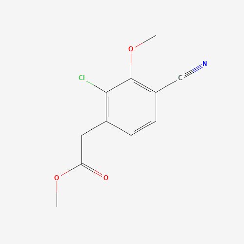 methyl 2-(2-chloro-4-cyano-3-methoxyphenyl)acetate (CAS: 1255207-36-3) - Chemical Structure and Molecular Formula 