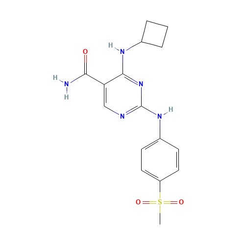 4-(cyclobutylamino)-2-(4-methylsulfonylanilino)pyrimidine-5-carboxamide (CAS: 1198301-10-8) - Related Chemical Product