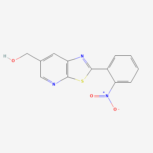 [2-(2-nitrophenyl)-[1,3]thiazolo[5,4-b]pyridin-6-yl]methanol (CAS: 1231952-71-8) - Chemical Structure and Molecular Formula 