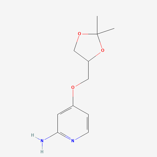 4-[(2,2-dimethyl-1,3-dioxolan-4-yl)methoxy]pyridin-2-amine (CAS: 1303588-65-9) - Chemical Structure and Molecular Formula 
