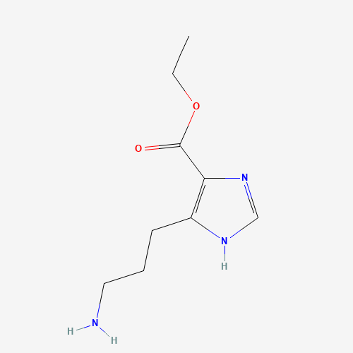 ethyl 5-(3-aminopropyl)-1H-imidazole-4-carboxylate (CAS: 915030-03-4) - Chemical Structure and Molecular Formula 